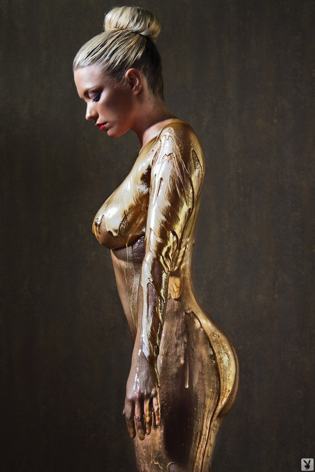 April Summers looks stunning in gold