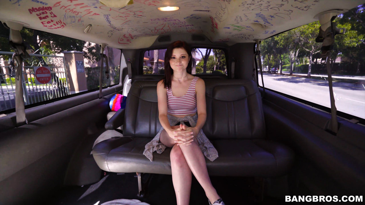 Skinny teen Hailey Little pays for a taxi ride with a hardcore fuck