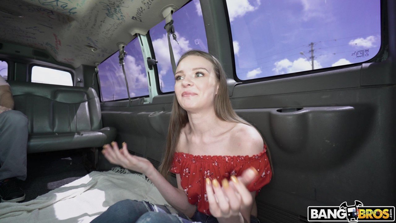 Sweet jeans-clad teen Jessae Rosae gets picked up and fucked hard in a van