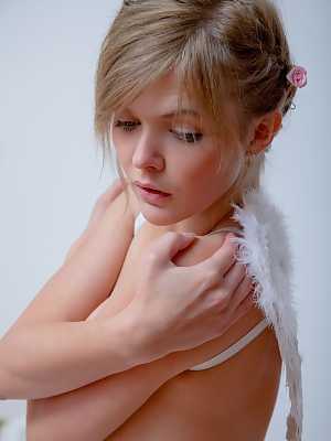 Naked and super hot Audrey playing your personal blonde angel