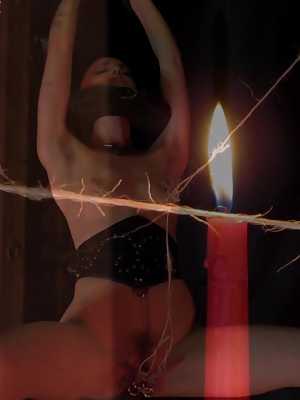 Master James puts slave abigail in yet another predicament with fire and sisal