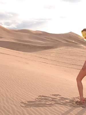 Sweet teen with small tits Alana Evans flaunts her body in the desert