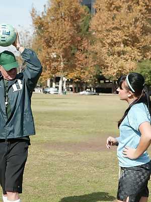 American female soccer player Alexa Jordan gets fucked by her old coach