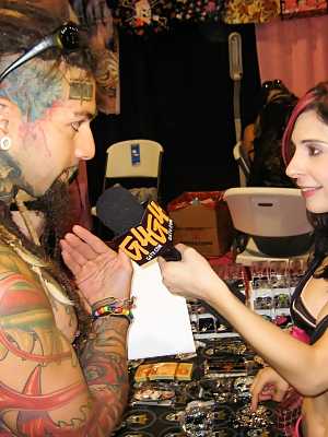 Pornstars Joanna Angel and Jenna Haze meet and greet fans at a XXX convention