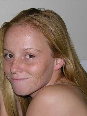 Teen amateur Alyssa Hart wears nothing more than the freckles on her face