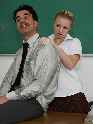 Wicked teen Ami Jordan gives teacher hot classroom blow & boff, gets facial