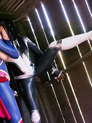Busty Kenzie Taylor & ebony Ana Foxxx rim each other in lezbo cosplay action