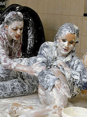 European fashionista Anita Queen having some messy fun with her friends