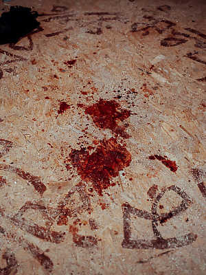 Body modifiers leave a pool of blood on the floor after having sex