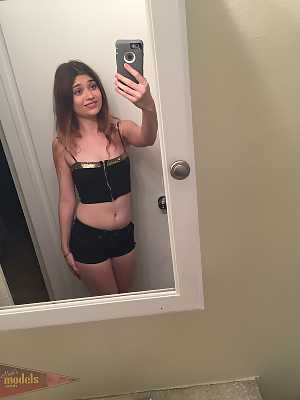 Petite teen Ariel Mc Gwire makes her nude modeling debut in bathroom selfies