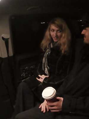 Blonde girl from Czechoslovakia Beatrix Glower fucks her driver inside the van