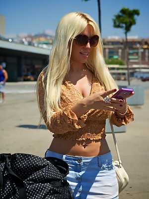 Hot blonde escort Blondie Fesser flies in from Argentina for sexual services