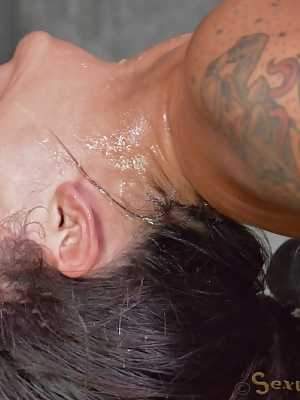 Ink queen Bonnie Rotten gets facialed after being used as a sex slave