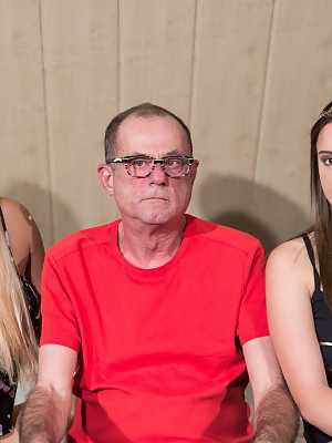 Old man tries to satisfy two energetic teens Briana Bounce and Gabriella