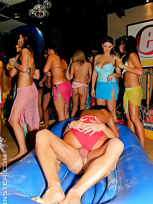 Liberated MILFs going wild and getting down with their party friends