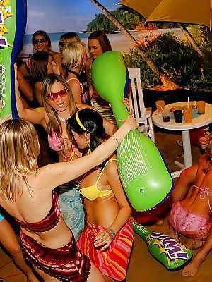 Stupendous babes in bikinis getting pounded hardcore at the wild party