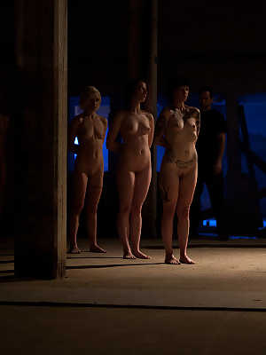 All-natural slave girls getting disciplined by their master in the dungeon