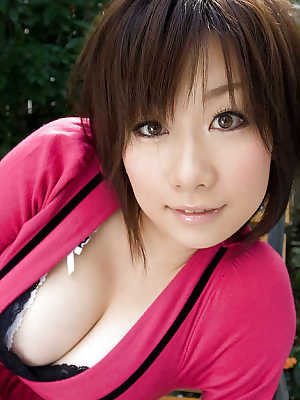 Asian coed Hanano Nono slowly uncovering her amazing big bosoms