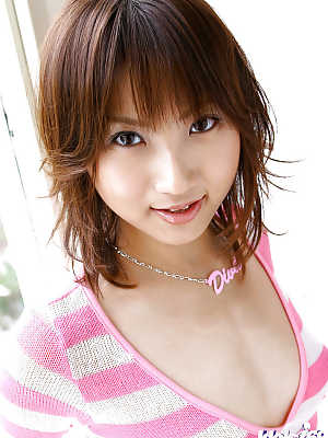 Foxy asian amateur Haruka Morimura revealing her nice titties and neat fanny