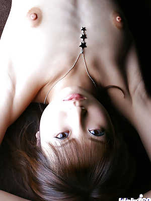 Petite asian amateur Haruka Morimura posing barely clothed