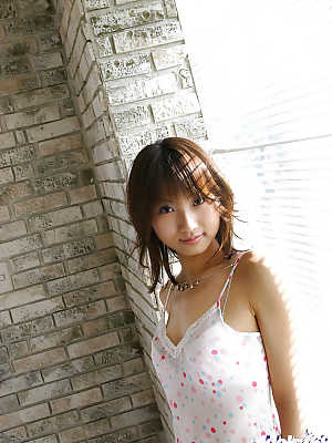 Petite asian babe Haruka Morimura slowly uncovering her tempting body