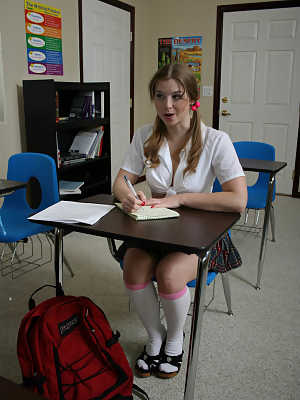 Sunny Lane all natural schoolgirl fucked in the classroom by her teacher