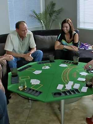 Two couples and lonely MILF Zoey Holiday enjoy group fucking after poker