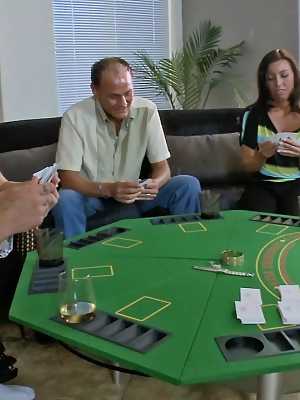 Two couples and lonely MILF Zoey Holiday enjoy group fucking after poker