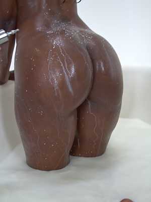 Erotic ebony amateurs Imani Rose & Nyomi Banxxx drench naked black ass in milk