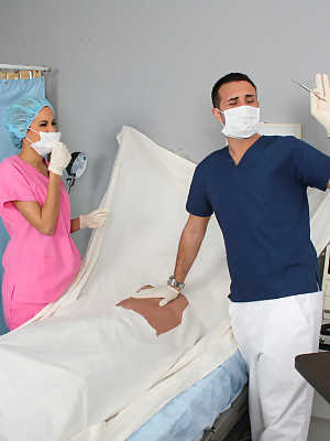 Nice Latina nurse Isis Taylor checking up on her patients big dick