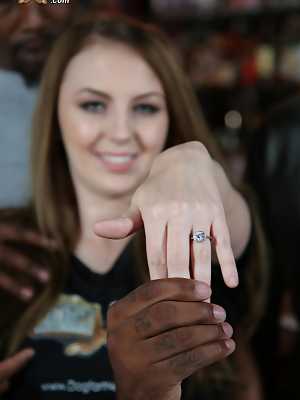 Teen GF Jenna Marie celebrates her engagement with an interracial gangbang