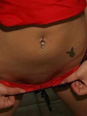 Teen Jenny wearing her red panties and top