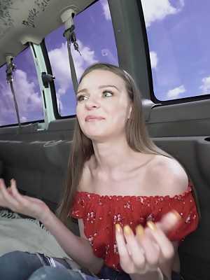 Sweet jeans-clad teen Jessae Rosae gets picked up and fucked hard in a van