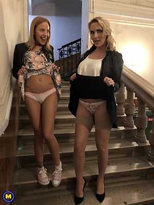 Sweet amateur babes Julia Pink and Poppy Pleasure show their sexy panties